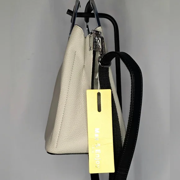 Max & Enjoy Cream Pebbled Tote Satchel | Top Handle | Adjustable Strap | NWT - Picture 5 of 9